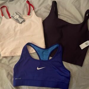 Nike and Old Navy Women's Dri-FIT Sports Bra - Blue, White and Purple